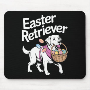 Labrador Golden Retriever Hase Frühling Eier Oster Mousepad