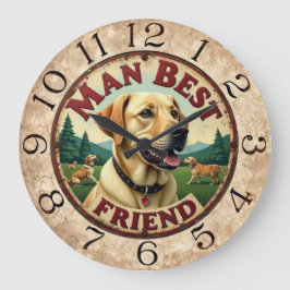  Labrador  Grandchildren's Gift for Grandparents Große Wanduhr