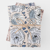 Labrador, Great Dane, Barted Collie handgezeichnet Geschenkpapier Set (Beispiel)