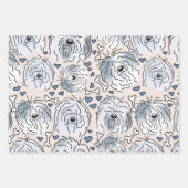 Labrador, Great Dane, Barted Collie handgezeichnet Geschenkpapier Set (Vorderseite)