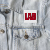 LABRADOR-GROSSES ROT BESCHRIFTET LABOR BUTTON (Beispiel)