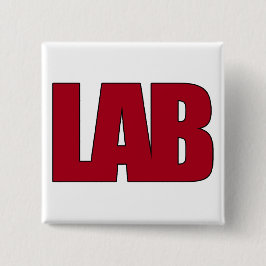 LABRADOR-GROSSES ROT BESCHRIFTET LABOR BUTTON