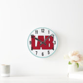 LABRADOR - GROSSES ROTES BOLD-LOGO RUNDE WANDUHR (Zuhause)
