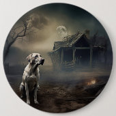 Labrador Halloween Beängstigend Button (Vorderseite)