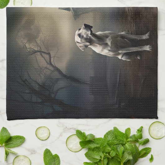 Labrador Halloween Beängstigend Geschirrtuch (Gefaltet)