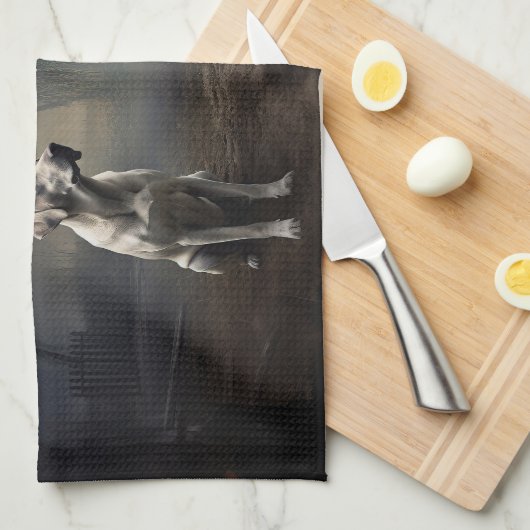 Labrador Halloween Beängstigend Geschirrtuch (Viertel Falte)