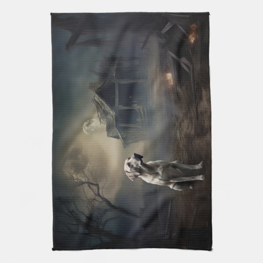 Labrador Halloween Beängstigend Geschirrtuch (Vertikal)