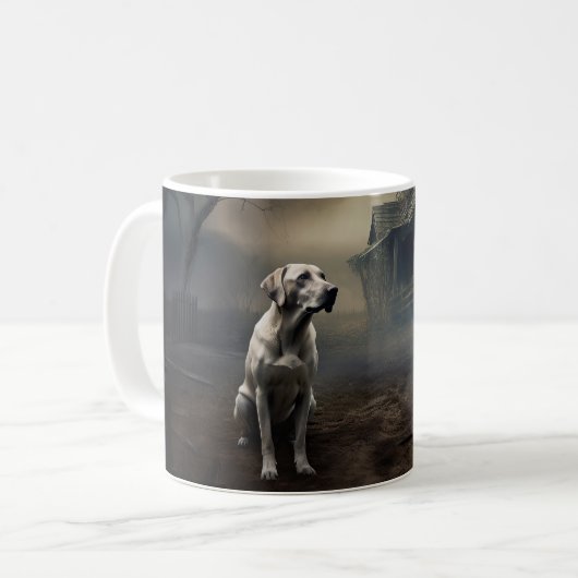 Labrador Halloween Beängstigend Kaffeetasse (Vorderseite Links)