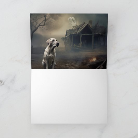 Labrador Halloween Beängstigend Karte (Innenseite)