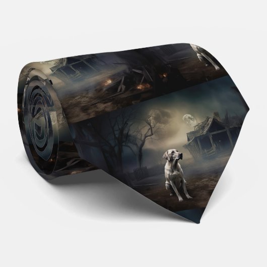 Labrador Halloween Beängstigend Krawatte (Gerollt)