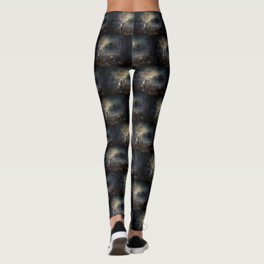 Labrador Halloween Beängstigend Leggings (Rückseite)