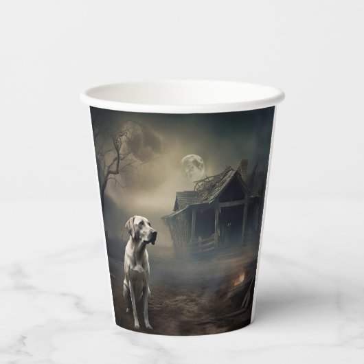 Labrador Halloween Beängstigend Pappbecher (Rückseite)