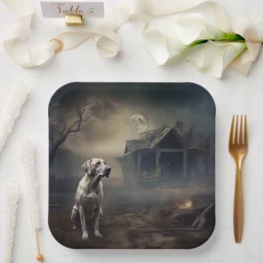 Labrador Halloween Beängstigend Pappteller (Hochzeit)