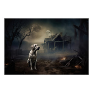 Labrador Halloween Beängstigend Poster