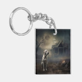 Labrador Halloween Beängstigend Schlüsselanhänger (Vorderseite links)