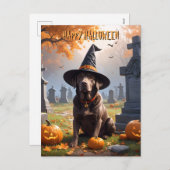 Labrador Halloween Feiertagspostkarte (Vorne/Hinten)