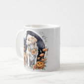 Labrador Halloween Floral Adorable Fall Pet Kaffeetasse (Vorderseite Links)