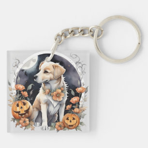 Labrador Halloween Floral Adorable Fall Pet Schlüsselanhänger