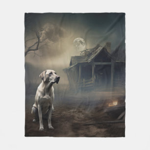 Labrador Halloween Gruselig Fleecedecke