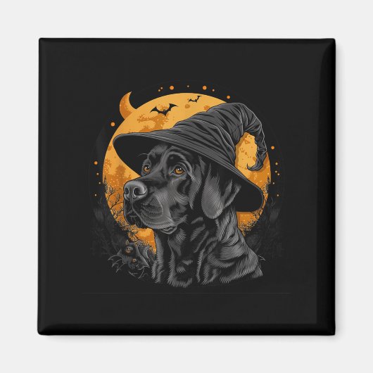 Labrador Halloween Lustig Süßer Hund Schwarzer Lab Magnet (Vorne)