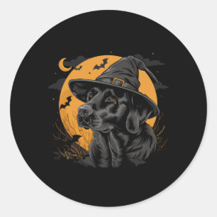 Labrador Halloween Lustiger Süßer Hund Schwarzer L Runder Aufkleber