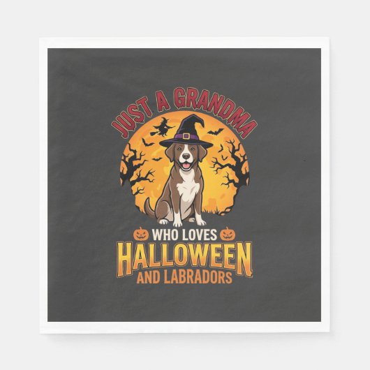 Labrador Halloween Oma Hund Design_1 Serviette (Vorderseite)