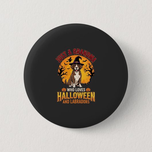 Labrador Halloween Oma Hundedesign_1 Button (Vorderseite)