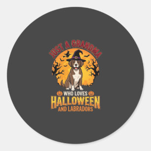 Labrador Halloween Oma Hundedesign_1 Runder Aufkleber