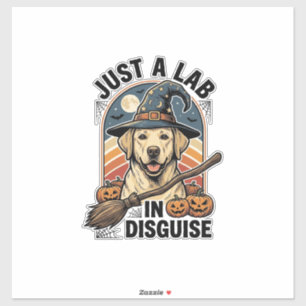 Labrador Halloween-Shirt Vintage Hexe Hund Kostüm Aufkleber