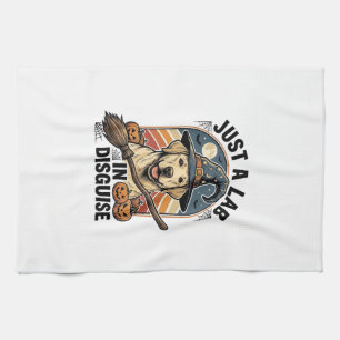 Labrador Halloween-Shirt Vintage Hexe Hund Kostüm Geschirrtuch
