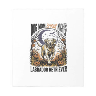 Labrador Halloween-Shirt Vintage Hundemama Grafik_ Notizblock