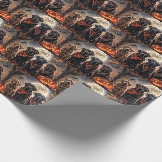 Labrador Halloween Spooky Geschenkpapier (Ecke)