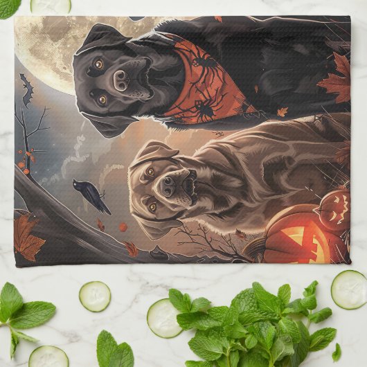 Labrador Halloween Spooky Geschirrtuch (Gefaltet)