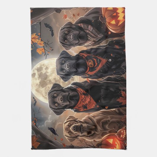Labrador Halloween Spooky Geschirrtuch (Vertikal)