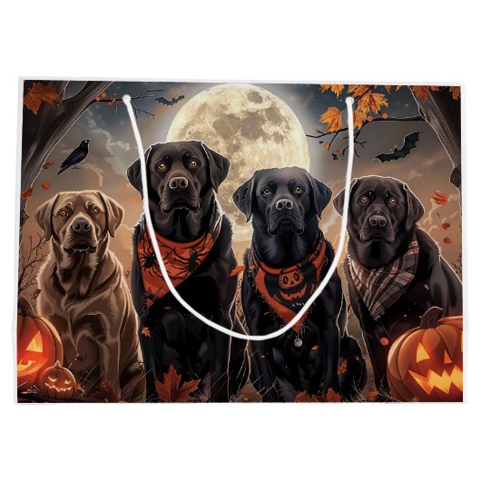 Labrador Halloween Spooky Große Geschenktüte (Rückseite)