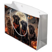 Labrador Halloween Spooky Große Geschenktüte (Rückseite Schrägansicht)