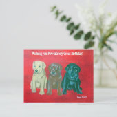 Labrador Happy Birthday Card Postkarte (Stehend Vorderseite)