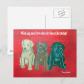 Labrador Happy Birthday Card Postkarte (Vorne/Hinten)
