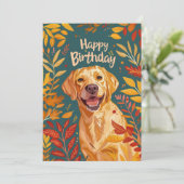 Labrador Happy Birthday Feiertagskarte (Stehend Vorderseite)