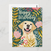 Labrador Happy Birthday Postkarte (Vorne/Hinten)