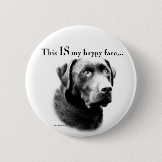 Labrador Happy Face Button (Vorderseite)