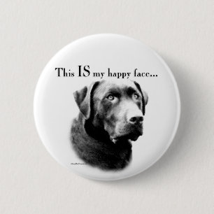 Labrador Happy Face Button