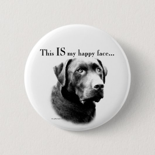 Labrador Happy Face Button (Vorderseite)