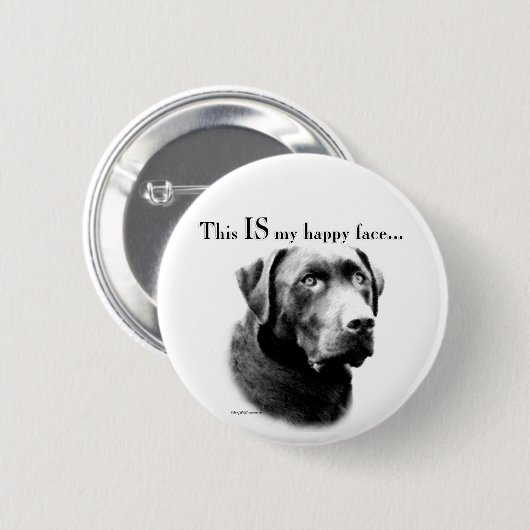 Labrador Happy Face Button (Vorne & Hinten)