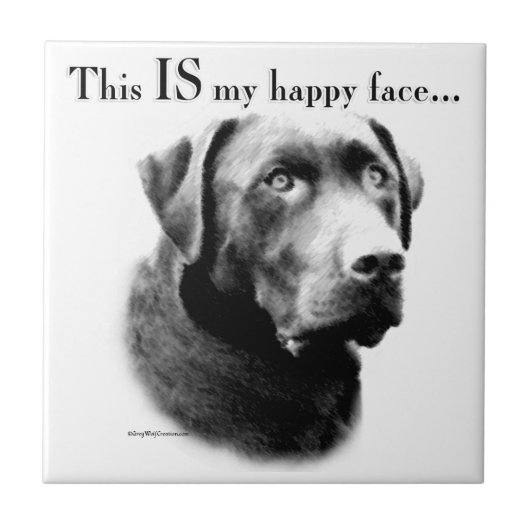 Labrador Happy Face Fliese (Vorderseite)