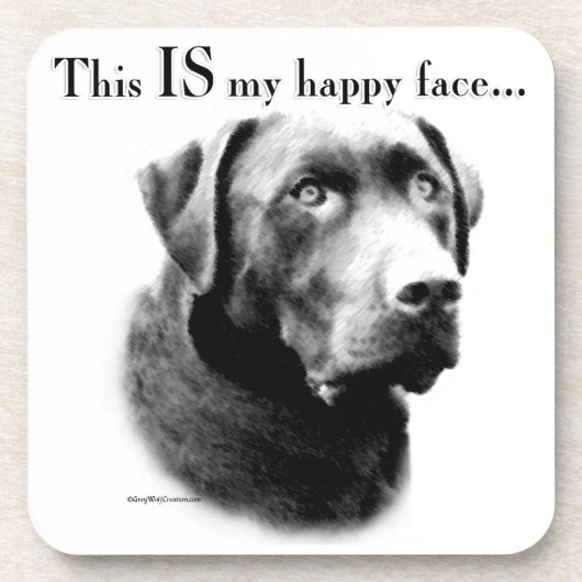 Labrador Happy Face Getränkeuntersetzer (Vorderseite)