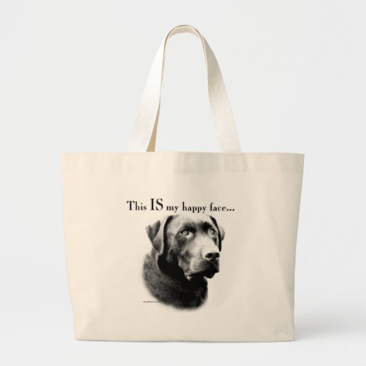 Labrador Happy Face Jumbo Stoffbeutel (Vorne)