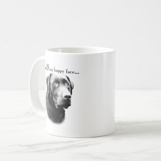 Labrador Happy Face Kaffeetasse (Vorderseite Links)