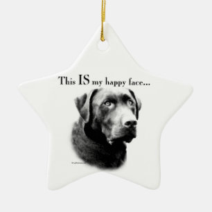 Labrador Happy Face Keramik Ornament