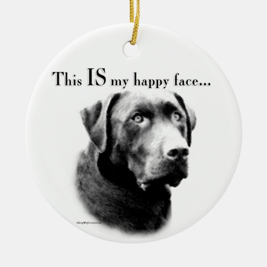 Labrador Happy Face Keramikornament (Vorne)
